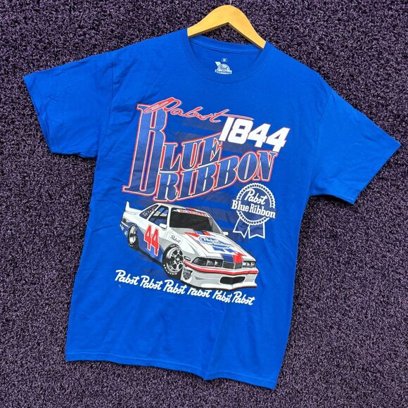 Pabst Blue Ribbon Racing Team Est 1844 Beer Promo T-Shirt M - Picture 3 of 4